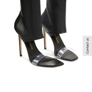 Stuart Weitzman Black Leather Front Row Stretch Stiletto Booties